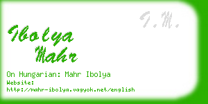 ibolya mahr business card